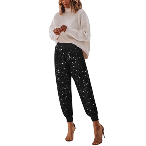Legging à paillettes confortable et taille haute pour danser en club