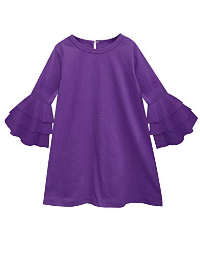 Image of A.T.U.N. (ALL THINGS UBER NICE) Girls Cotton A-Line Knee Length Long Sleeve Casual Dress