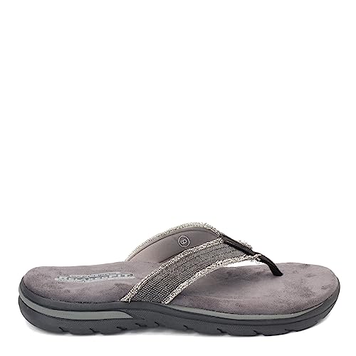 Skechers Supreme USA Men's Bosnia Flip-Flop Sandal, BLK, 8 Medium US