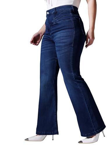 Image of Miss Chase A+ Women's Bootcut High Rise Regular Length Stretchable Denim Jeans