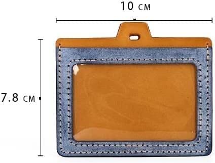 Etui na karty Odznaka Etui na dowód osobisty Etui na identyfikatory z prawdziwej skóry Zwijany pasek na szyję Smycz Breloczek Nazwa Uchwyt na kartę autobusową Uchwyt na kartę kredytową (kolor: szary)