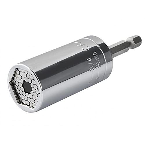 GADIRIA Llave de vaso universal de 7 mm -19 mm. con Adaptador - Herramienta Multifunción Manual y para Taladro. Gadget - Regalo Original para Hombres.
