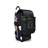 ROBUSTIN ゴルフボールケース マグネット開閉 ゴルフ ボールポーチ グリーンフォーク 2WAY式 (レインボーフォーク, ブラックカモフラ)