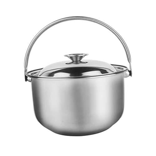 XDLEDMKIZ Olla de Cocina, 2 Piezas de Olla de Acero Inoxidable, Olla Grande para cocinar, Utensilios de Cocina, Mango, tazones para Mezclar Huevos, Olla para Caldo de inducció