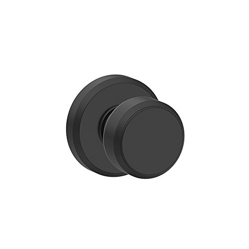 Bowery Knob with Greyson Trim Non-Turning Lock, Matte Black (F170 BWE 622 GSN)