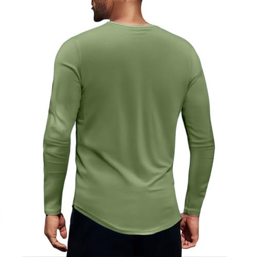 UOFOCO Mens Long Sleeve V-Neck T-Shirts Solid Color Lightweight Going Out Tops Casual Loose Basic Tees Outfits2