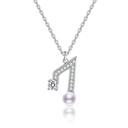 LEKANI Collares Mujer Plata de ley 925 Colgante Nota Musical Joyería Regalos Originales para Mujer Madre Mamá Abuela Esposa Cumpleaños San Valentín Día de la Madre Navidad Regalo Cover