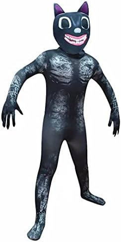 Lgandpg Kids Black Cat Costume - Boys Girls Halloween Cartoon Character Cosplay Dress Up Jumpsuit Bodysuit