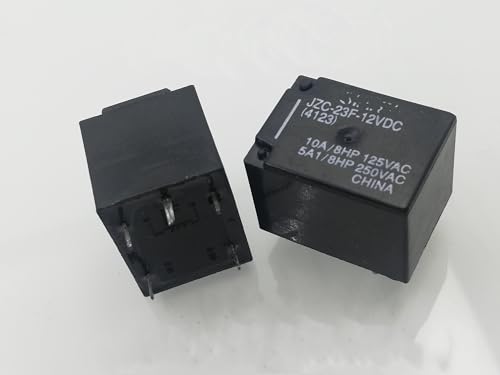 Relais JZC-23F 12VDC mini commutateur 5 broches pour circuit électronique, lot de 10 pièces