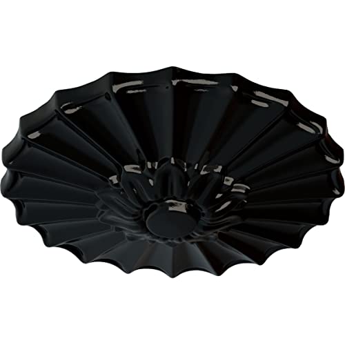Image of 9 inchOD x 1 3 /8 inchP Shakuras Ceiling Medallion (Fits Canopies up to 1 3 /8 inch), Hand-Painted Black Pearl