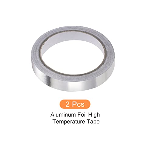 Image of Aluminum Foil Tape Adhesive Metal Tape, [for Sealing Patching Hot Cold HVAC, Duct, Pipe Insulation] - 0.4 inch /66ft /2.4 Mil /Silver /2 Rolls
