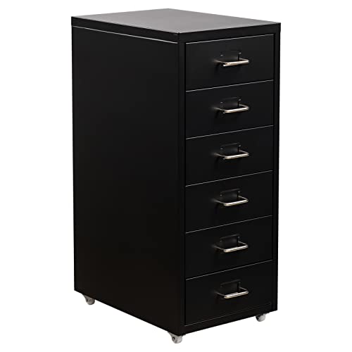 HollyHOME Mobiler Aktenschrank mit 6 Schubladen, rollender...