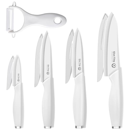 Qianying Ensembles de Couteau Ceramique Cuisine: Couteau Céramique Set Couteaux de Cuisine Petit Vouteaux Viande Blanc
