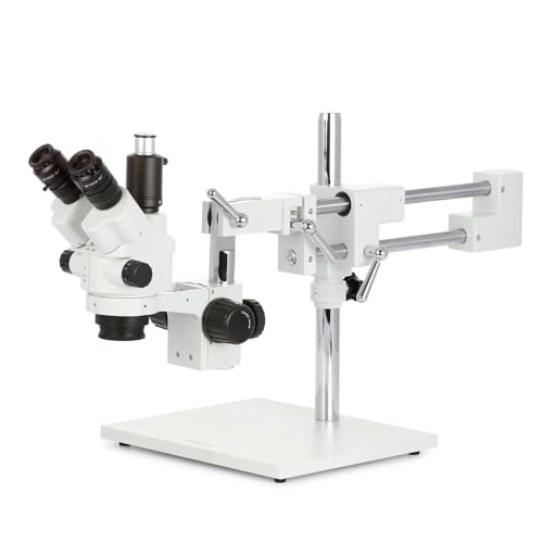 Image of AmScope - 3.5X-45X Simul-Focal Stereo Lockable Zoom Microscope on Dual Arm Boom Stand - SM-4NTPX