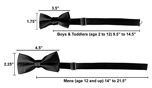Tuxgear Adjustable Satin Bow Tie for Men Youth Boys Toddlers in Assorted Colors4
