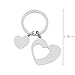 Elechobby Simple Style Metal Heart Shaped Keychain Silver Stainless Steel Key Ring Lightweight Key Holder for Women/Men (Heart-2)