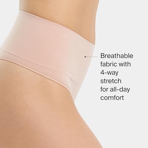 Image of SPANX SPANXshape Everyday Shaping Thong - Core Control Shapewear Underwear - Invisible Under Clothes - Seamless Design