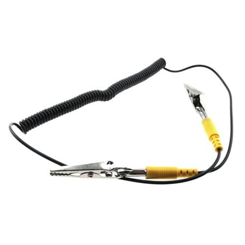 Image of E-outstanding 2PCS an ti-Static ESD Grounding Cable Coiled Cord Double Alligator Clip Claw
