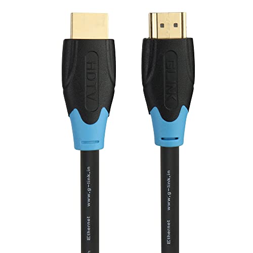 Image of GLINK PRO SERIES Gold-Plated SOFT-PVC High-Speed HDMI Cable with ARC (10M. / 30 FT.) | Supports Ethernet 1.4V, 3D, 4K video,1080P, 33FT (Black /Blue)