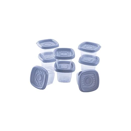 Plasútil Conjunto de Potes Quadrados Pop com 8 Unidades, Azul