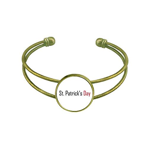 Celebrar el dAa de San Patricio bendiciAn Festival fiesta celebraciAn de gala palabras Pulsera Brazalete Retro Joyas De PuAo Abierto