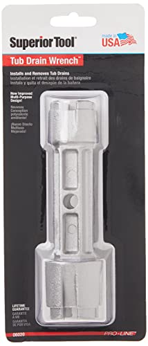 Superior Tool 06020 Tub Drain Wrench (Dumbell Wrench)-Dual Ended Drain Wrench That Fits 3/8 Or 1/2 Inch Ratchet Wrench #TOP3