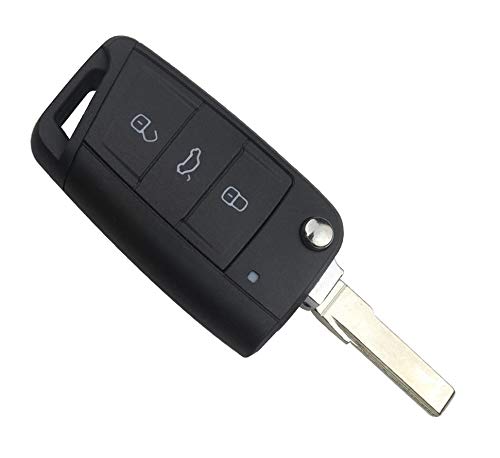 Pro-Plip - Chiave pieghevole compatibile con Volkswagen Golf 7 GTI MK7 Skoda Octavia A7, 3 pulsanti