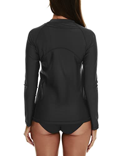 HODOSPORTS Women's Rashguard UPF 50+ Swimsuit Zip Front Sun Protection Swim Shirt Long Sleeve S-5XL2