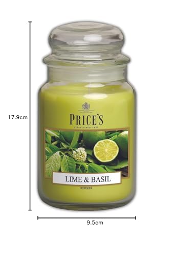 Price's Candles - Candela In Giara Grande Lime & Basil - Durata Fino A 150 Ore Di Combustione - 7