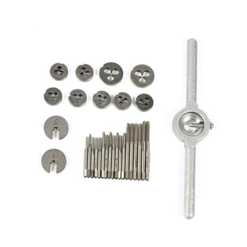 BinZyronic 31 メトリックタップセット ? HSS素材で耐久性向上、金属プラスチック加工用工具 小規模エンジニアリング対応、模型時計製作に最適なダイソケットハンドル付き