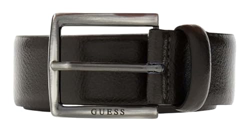 Ceinture en cuir GUESS marron foncé H35 W95 pour homme au style intemporel
