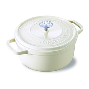 Green Pan, GREENPAN Featherweight Ceramic Coating of Sand-derived Mineral Ingredients without any harmful substances, Double Handed, 8.7 inches (22 cm), IH Gas, Dishwasher Safe, Cream White, Appearance, Iron Cast Pot, Lightweight, Aluminum, Lightweight, Lid for Circulating Water Vapor Containing Umami Durable Coating Diamond Particles Formulated for High Heat Conductivity Belgian Brand Health Oriented PFAS Free
