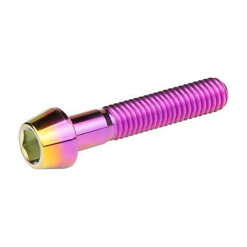 Image of Titanium Ti Bolt M5x9 16 18 20 25 30 35 40 45 50 55 60mm Tapered Head Screws Pack of 4 (M5x30mm, Purple Gold)