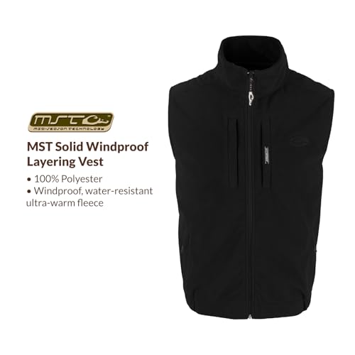 Drake Waterfowl Men's MST Windproof Warm Water-Resistant Soft Fleece Outdoor Hiking Layering Vest w/Elastic Waist & Pockets4