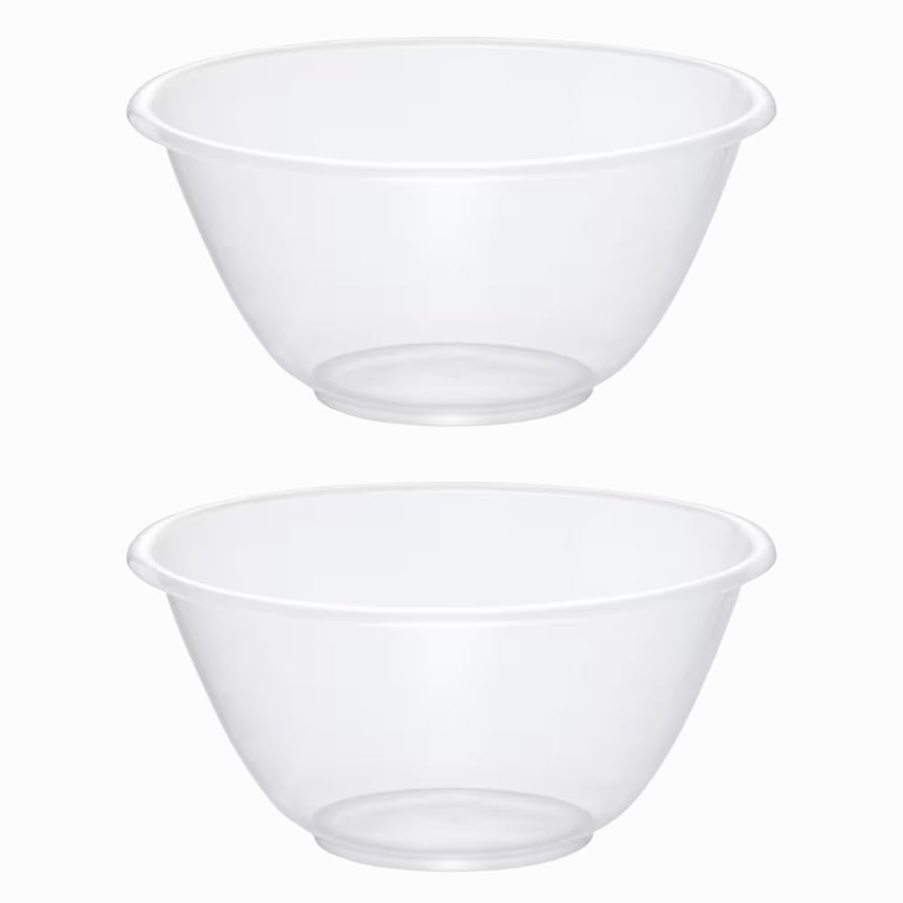 eMKay® Set of 2 Clear Plastic Mixing Bowls - 20cm (2000ml)