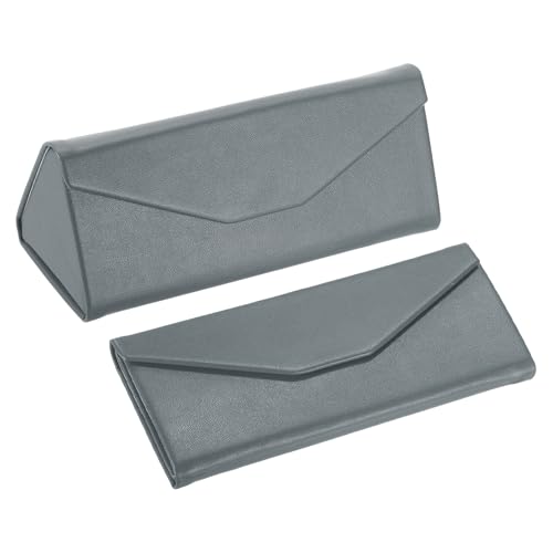 Image of PATIKIL Foldable Glasses Case, Triangle Magnetic Sunglasses Organizer Case PU Leather Hard Eyeglass Case for Women (2 Pcs)