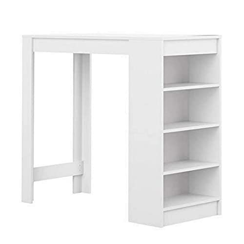 Temahome Aravis Table Bar Avec Rangements, Panneaux de Particules Mélaminés, Blanc, 115 X 50 X 102,7 cm (LxPxA)
