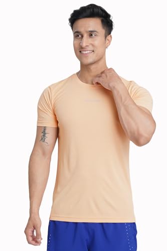 Image of FUAARK Men Moisture Wicking Solid Round Neck Tshirt