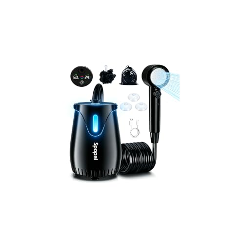Spopal ducha portátil para camping, bomba recargable 8000mAh con luz nocturna
