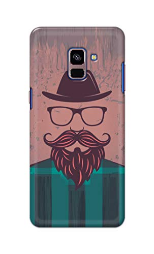 Image of PRINTFIDAA Man Icon with Beard Shirt Hipster Printed Designer Hard Case for Samsung Galaxy A8 Plus (2018), A730F, A730F / DS Back Cover -(e) RPM1001
