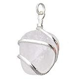 ROCKING GIFTS Colgante Cuarzo Transparente en Espiral, Piedra Natural Cristalino para Meditación, Energía Positiva, Protección, Sanación, Equilibrio y Armonía, Amuleto para Limpieza Energética