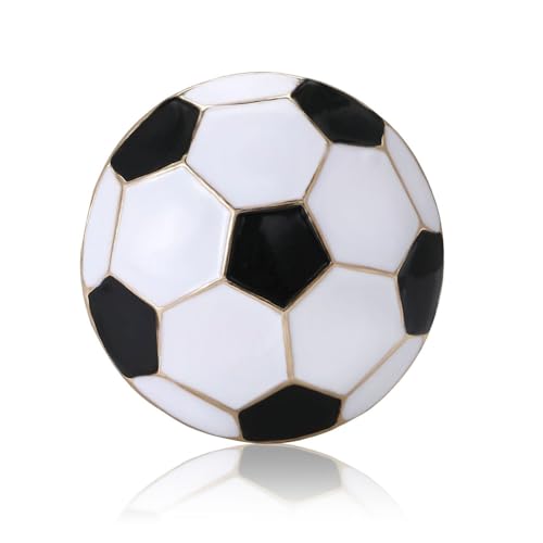 Football Brooch Pin for Men Women Black white Enamel Soccer Lapel Pins Vibrant Sporty Charm Team Spirit Accessory for Jerseys Hats Shirt Bags and Jackets Perfect Jewelry for Sports Fans