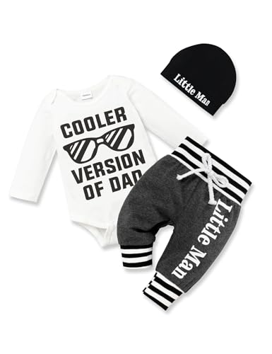 Image of KISSB Baby Boy Clothes Newborn Boy Outfit Letter Print Romper Camouflage Pants Hat 3PCS Fall Winter Outfits Set