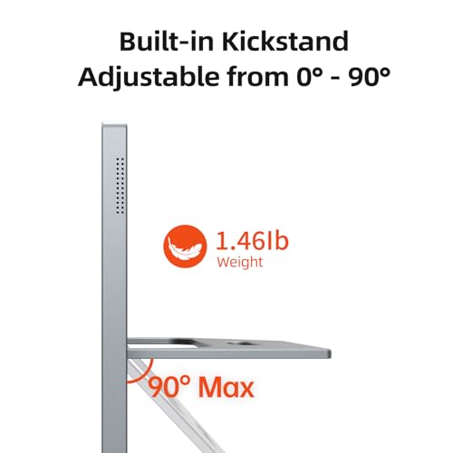 Image of Intehill 4K Portable Monitor for Laptop | 13.4 inch IGZO Display 500 nits | Full-Laminated Tempered Glass, 100% sRGB Portable Laptop Screen w /Kickstand & Speakers, USB-C & HDMI Travel Monitor, U13ZC