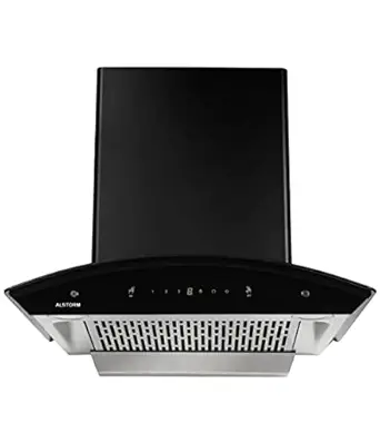 Alstorm Extreme 60 cm 1350 m/hr Filterless Auto-Clean Kitchen Chimney with Motion Sensor and Touch Control (FilterLess Black Chimney)