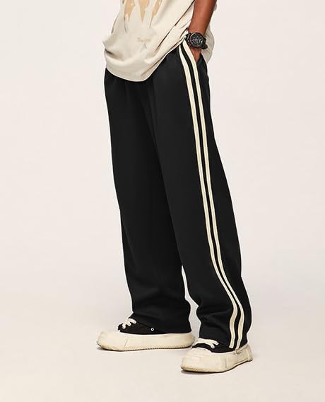 Image of dockstreet Men's /Unisex Open Bottom Drawstring Pure Cotton Stretchable Baggy Jogger Pants