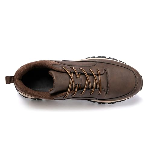Bestofoot Mens Shoes, Waterproof Hiking Shoes Sneakers, Men's Non-Slip Leather Sneakers for Outdoor Trekking Walking (Brown,10)4