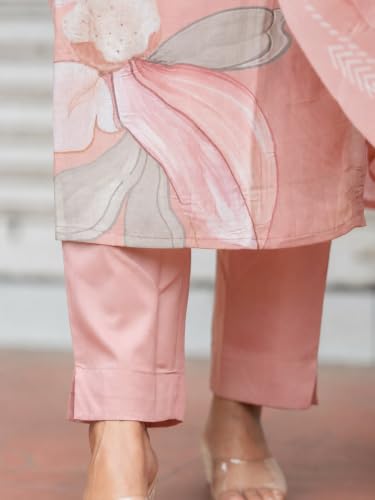 Image of Sun Fashion And Lifestyle Kurta Sets for Woman | Kurti Set |Women's 3 Piece Kurta Pant Dupatta Set |Cotton Blend Kurta Woman |Elegant Suit for Women |Dupatta