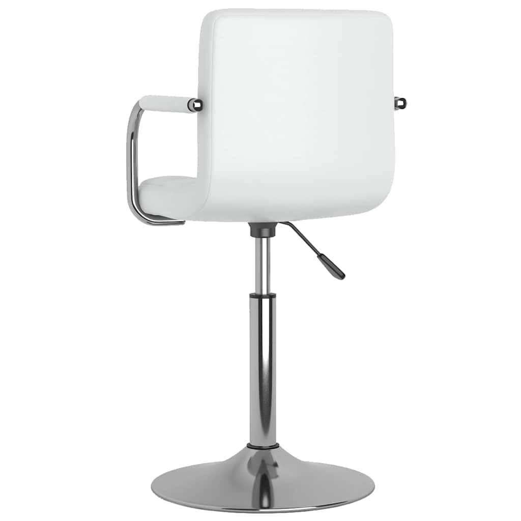 Juego de 2 sillas de comedor giratorias de piel sintética blanca con estructura de acero cromado, altura regulable mediante muelle de gas, giratorias de 360 grados para comedor