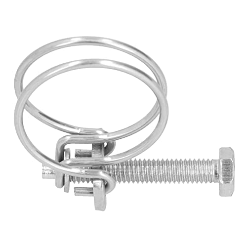 Hilitand Stainless Steel Double Wire Hose Clamps, Anti Adjustable Hose Clamps for Industrial or Household Use (25-29mm), Hilitandw9x7qvz4ob-15